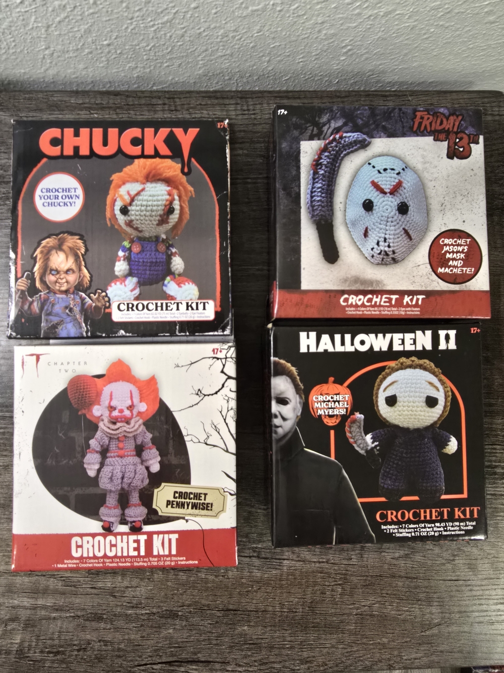 0Chucky, Michael Myers, IT And Jason Friday The 13th Crochet Kit